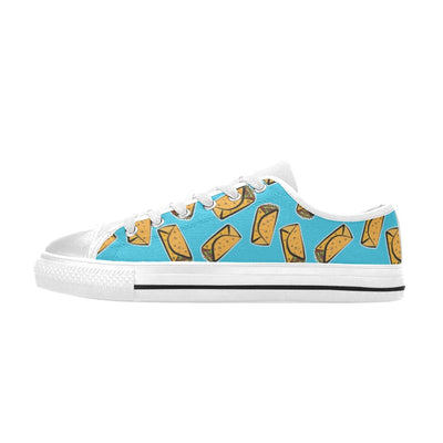 Burrito Print Design LKS301 Women's White Low Top Shoes