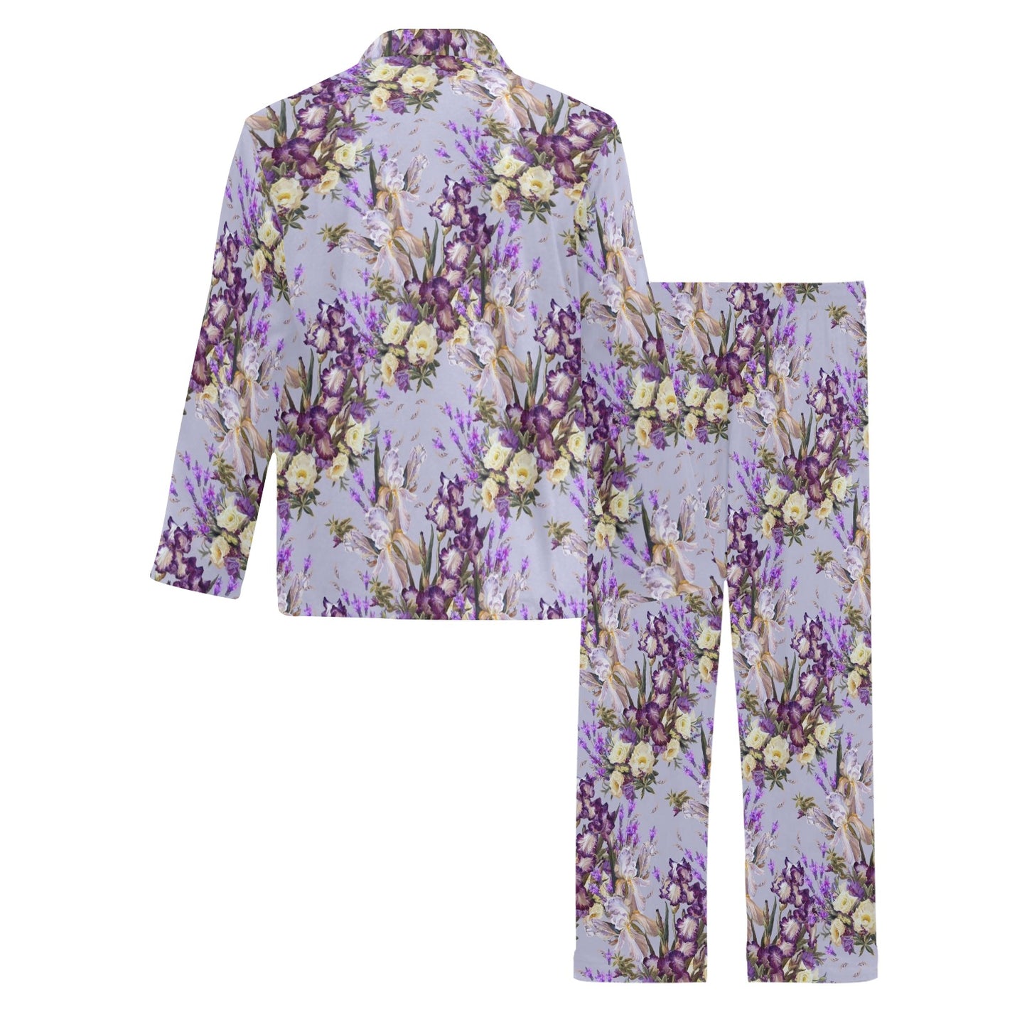 Iris Pattern Print Design IR07 Men's Long Pajama Set