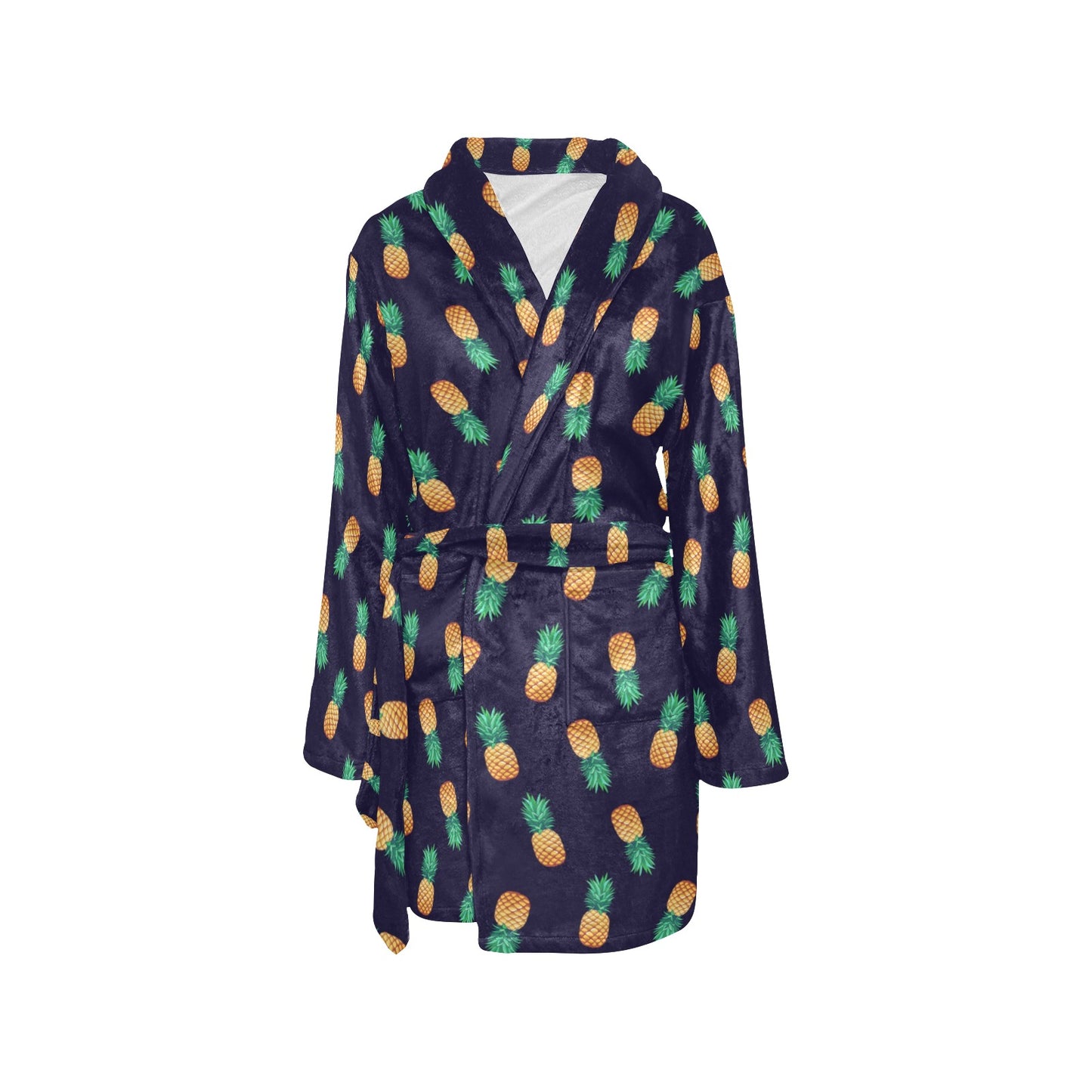 Pineapple Pattern Women's Fleece Robe