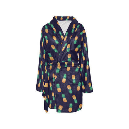 Pineapple Pattern Women's Fleece Robe
