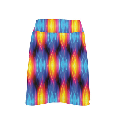 Flame Fire Blue Design Print 17" Golf & Pickleball Skort with Pockets