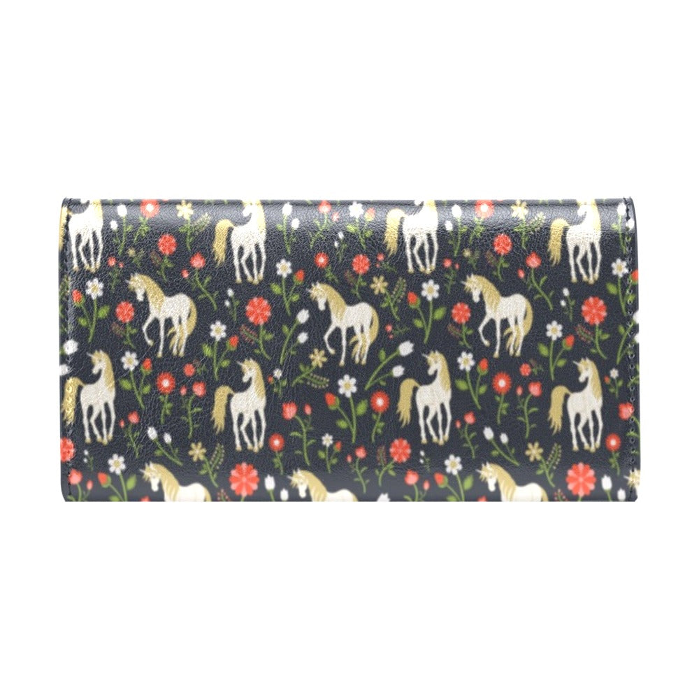 Unicorn Print Design LKS301 Women's Trifold Wallet
