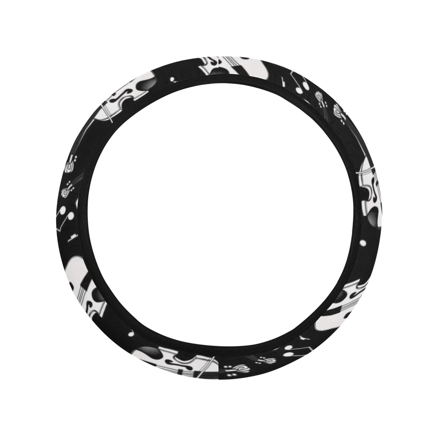 Violin Print Design LKS404 Steering Wheel Cover with Elastic Edge