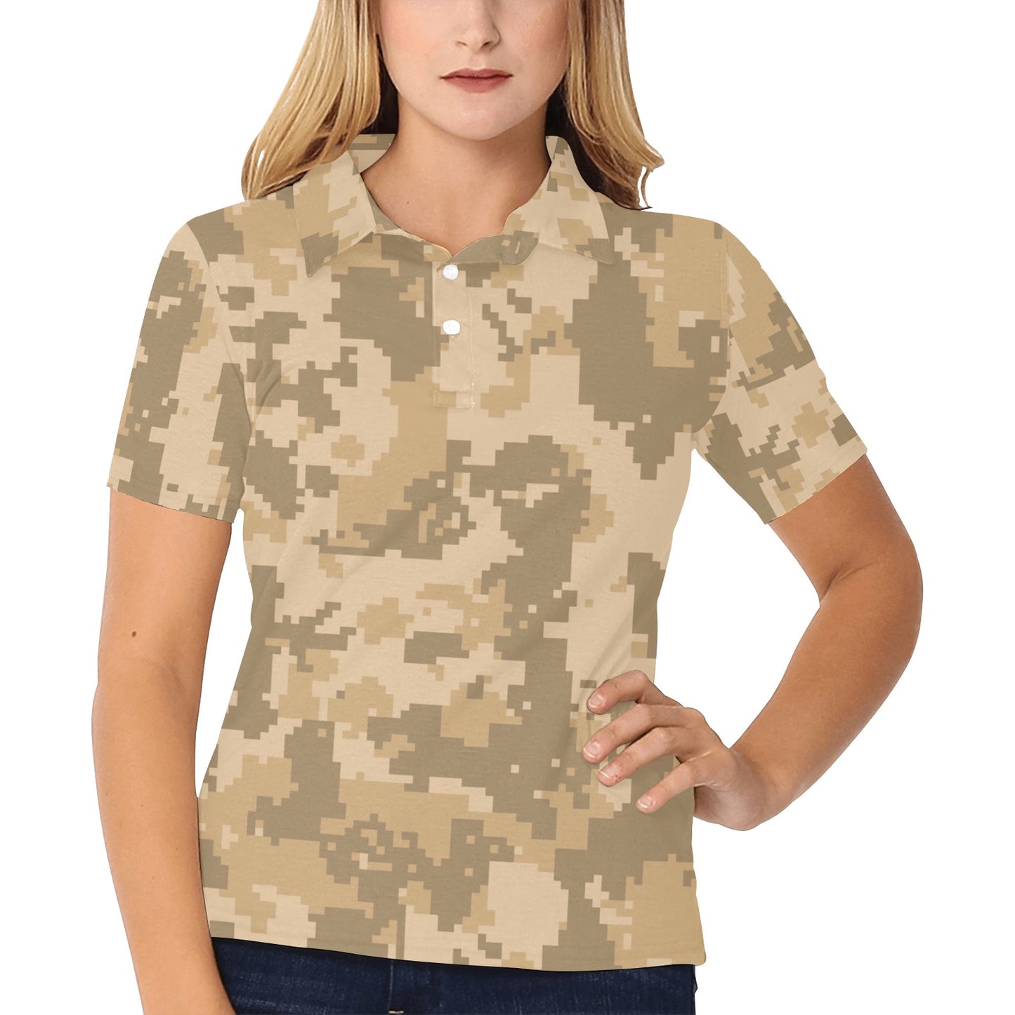 ACU Digital Desert Camouflage Women's Polo Shirt