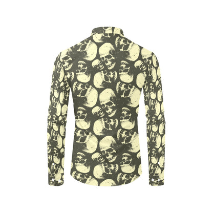 Skull Print Design LKS302 Men's Long Sleeve Dress Shirt