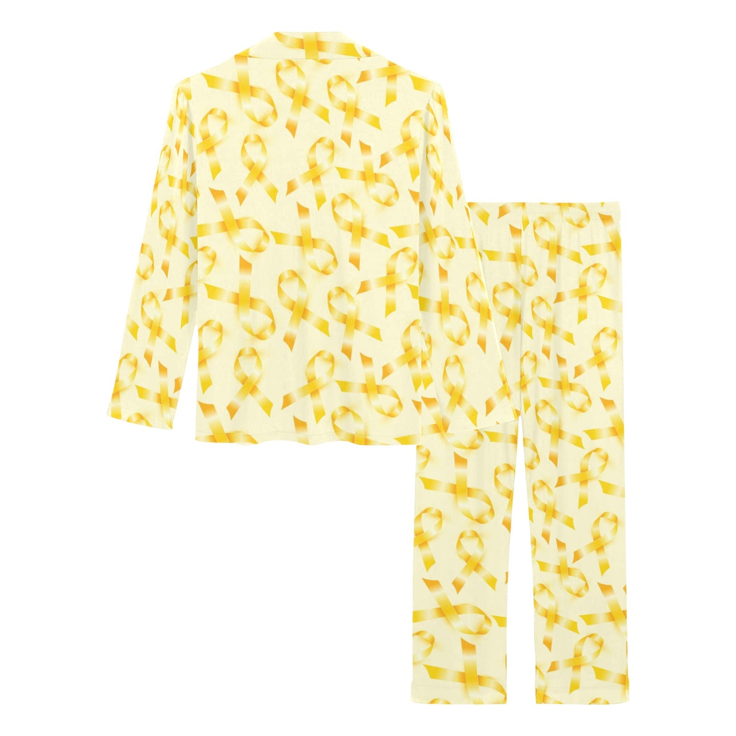 Childhood cancer Pattern Print Design 01 Women's Long Pajama Set