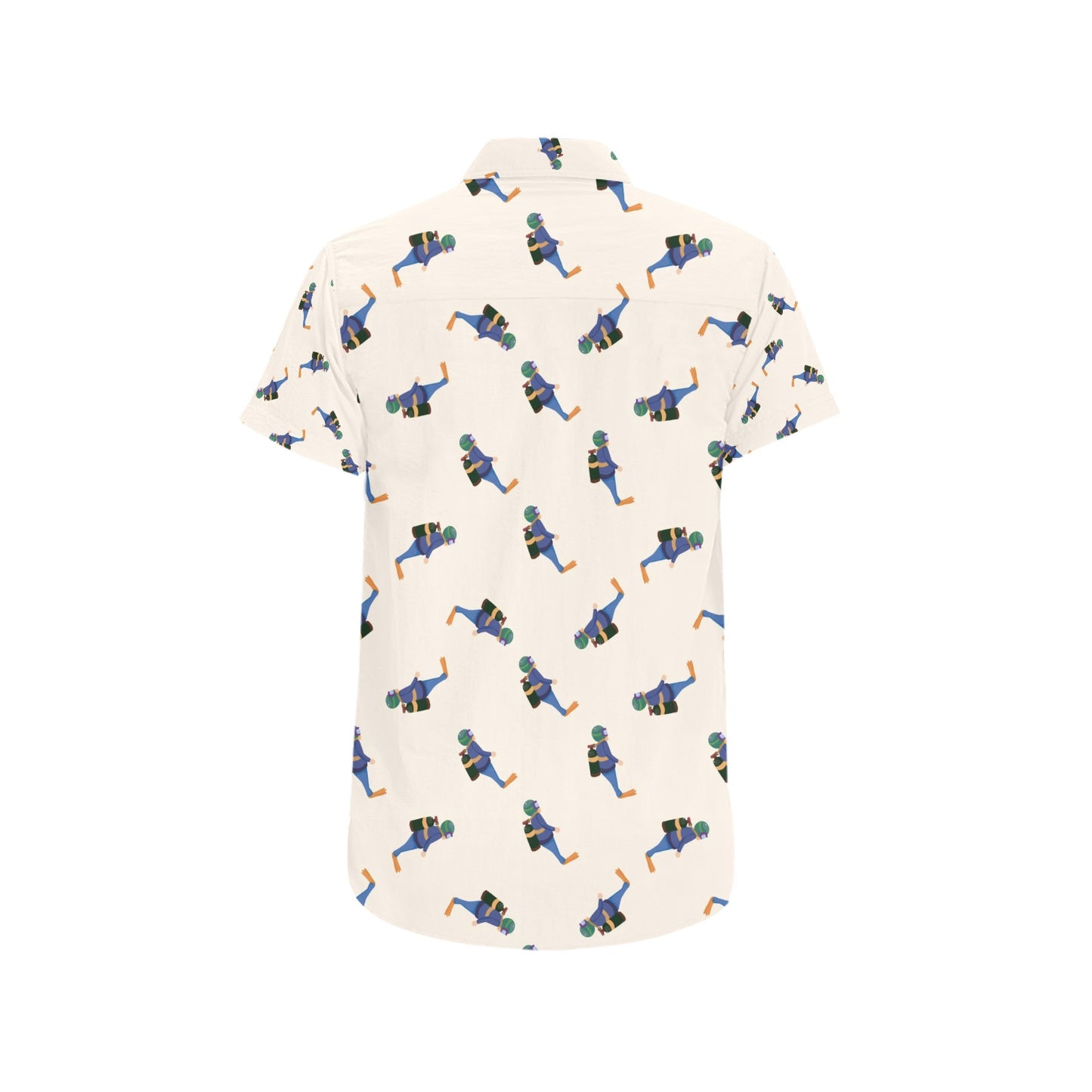 Scuba Driver Print Design LKS301 Men Short Sleeve Button Up Shirt