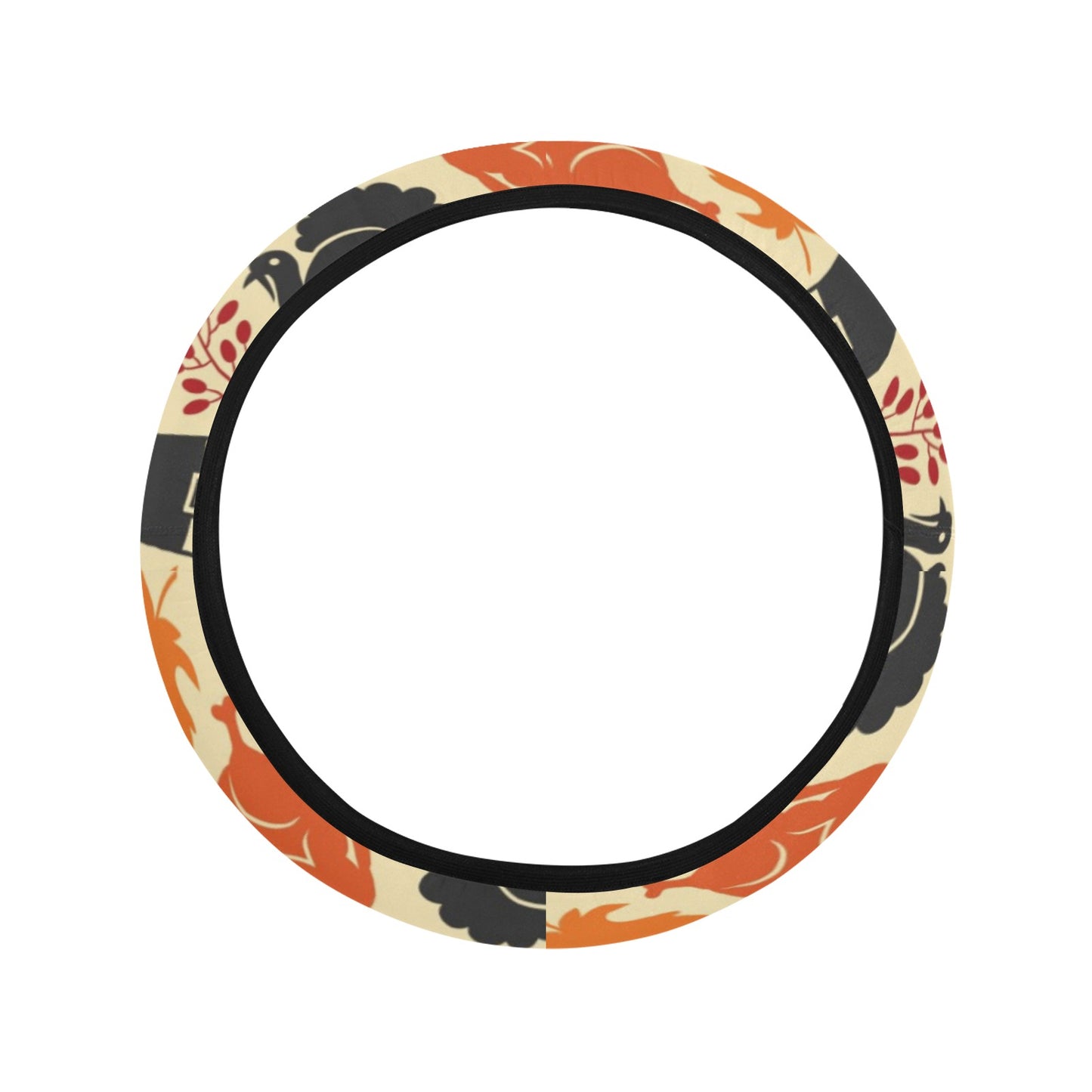 Thanksgiving Print Design LKS303 Steering Wheel Cover with Elastic Edge