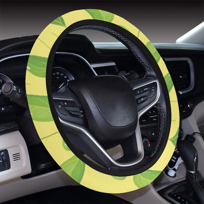 Spinach Print Design LKS302 Steering Wheel Cover with Elastic Edge