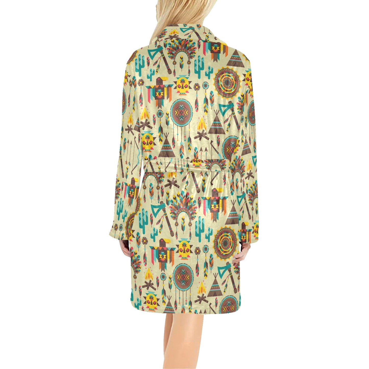 Tribal indians native american aztec Women's Fleece Robe
