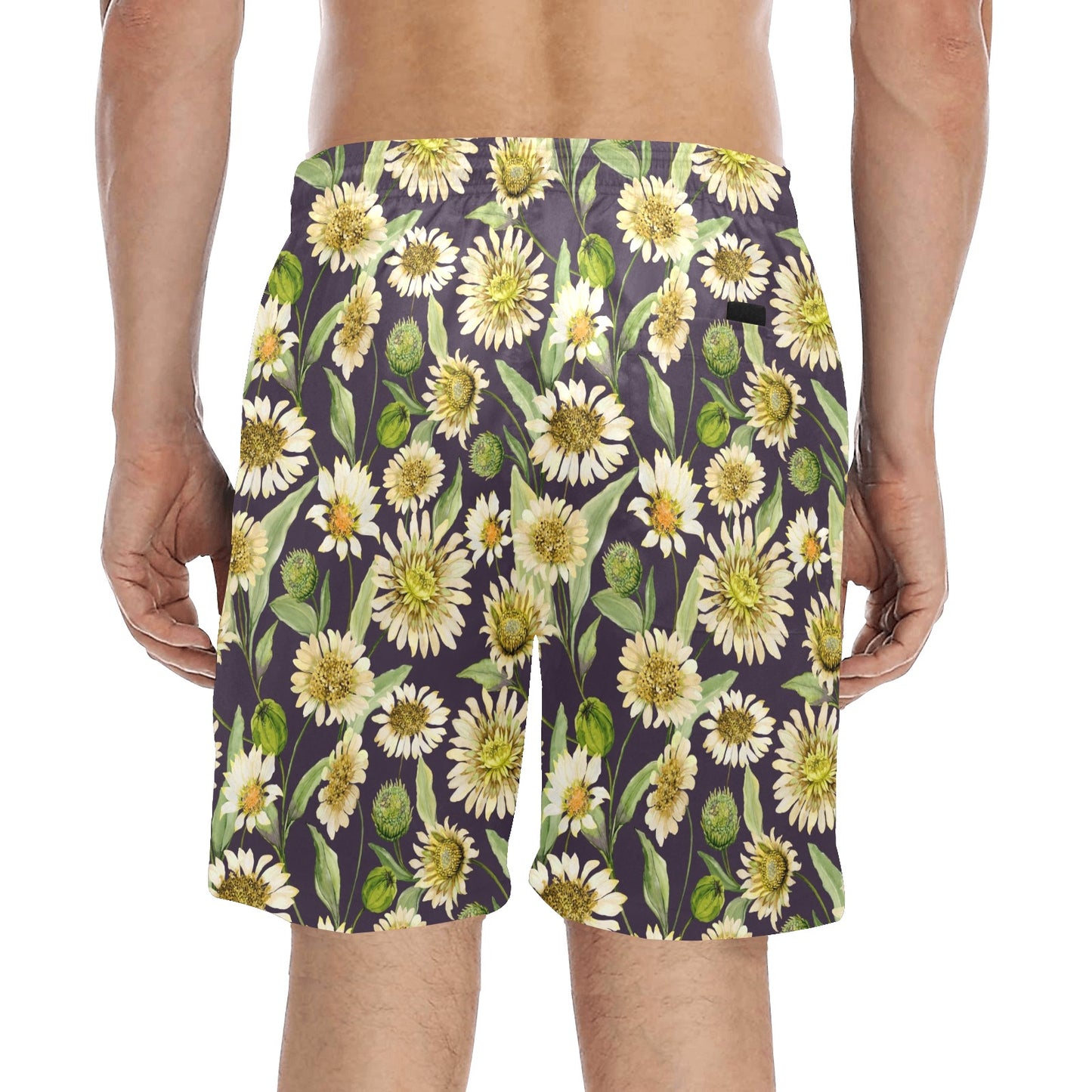 Daisy Vintage Print Pattern Men's Swim Trunks Beach Shorts