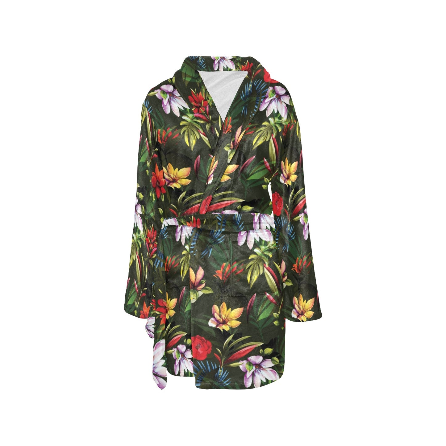 Magnolia Pattern Print Design 02 Women's Fleece Robe