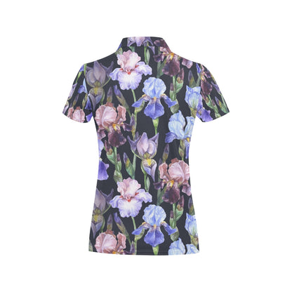 Iris Pattern Print Design IR04 Women's Polo Shirt