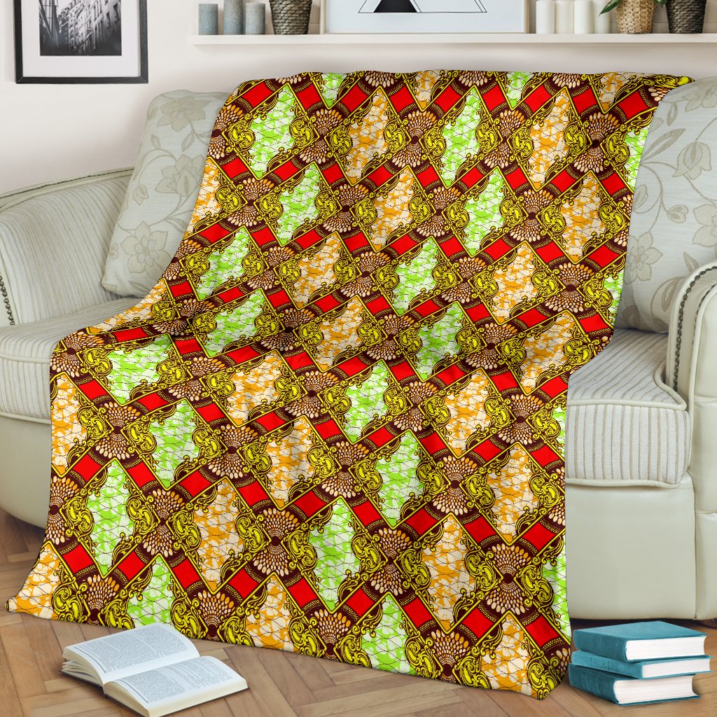 African Classic Print Pattern Fleece Blanket