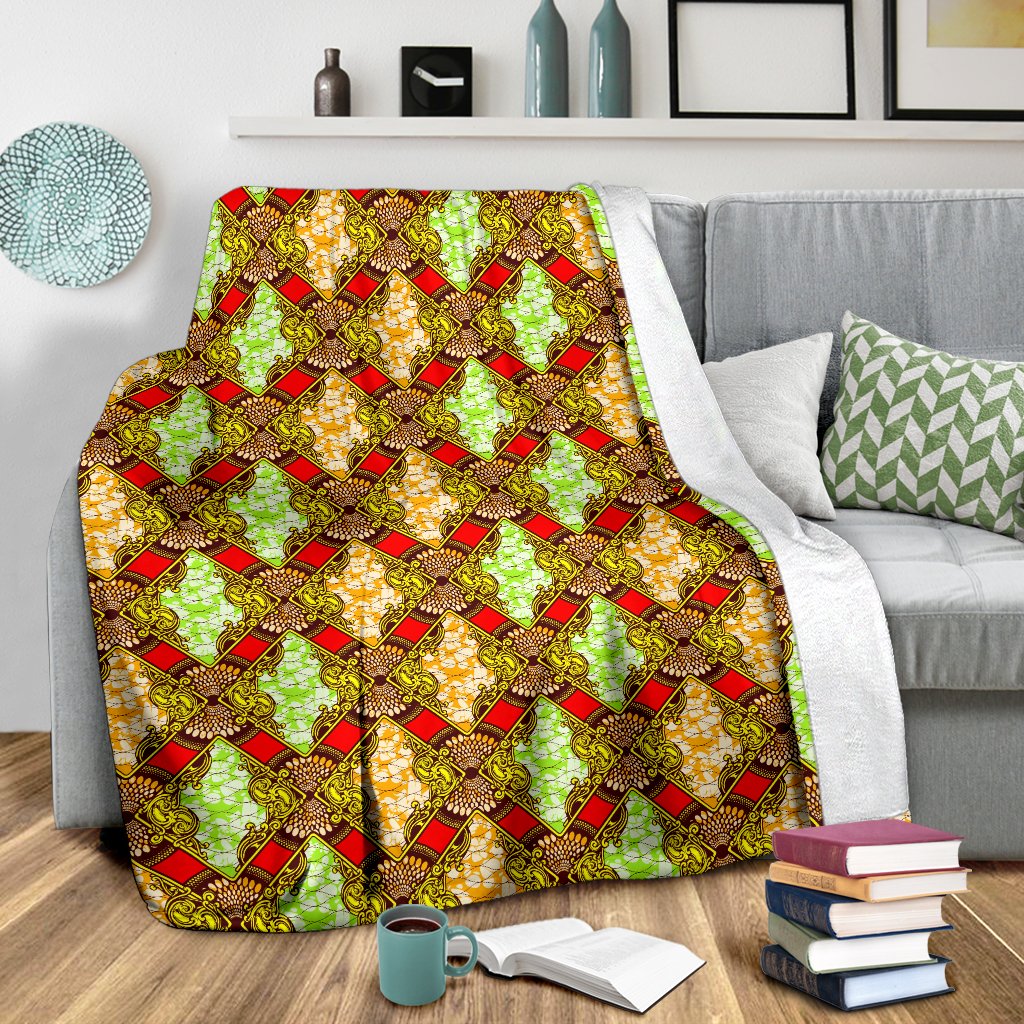 African Classic Print Pattern Fleece Blanket