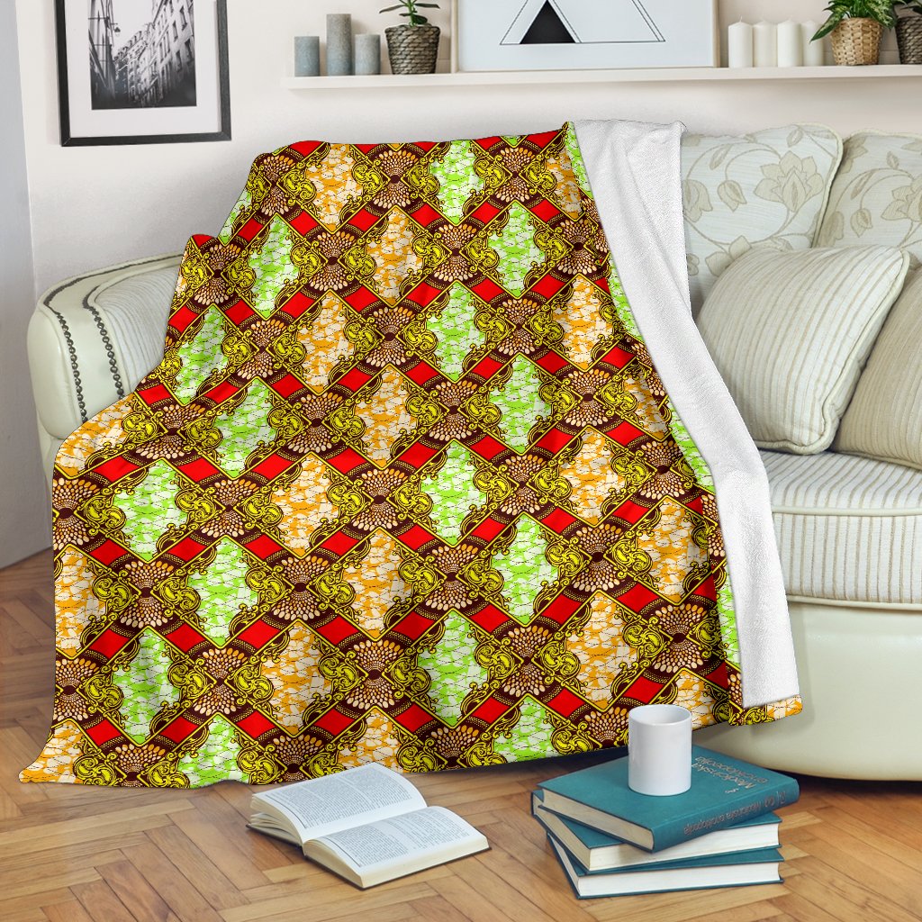 African Classic Print Pattern Fleece Blanket