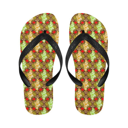 African Classic Print Pattern Flip Flops-JTAMIGO.COM