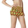 African Classic Print Pattern High Waisted Spandex Shorts-JTAMIGO.COM