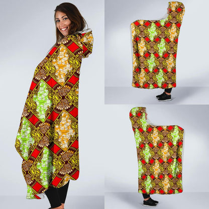 African Classic Print Pattern Hooded Blanket-JTAMIGO.COM