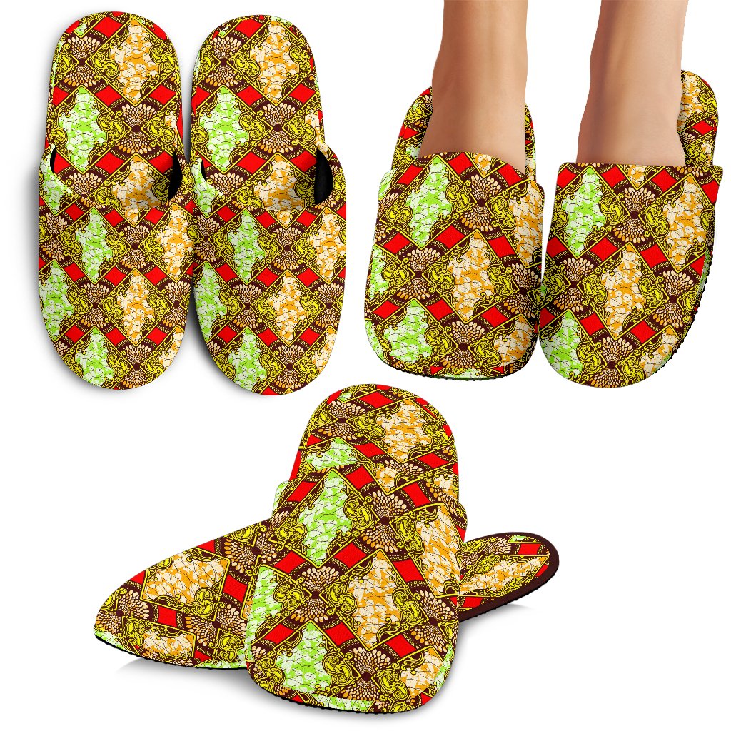 African Classic Print Pattern House Slippers