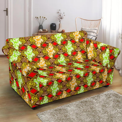 African Classic Print Pattern Loveseat Slipcover-JTAMIGO.COM