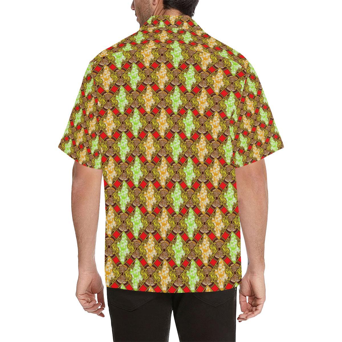African Classic Print Pattern Men Aloha Hawaiian Shirt