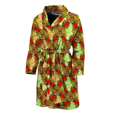 African Classic Print Pattern Men Bath Robe-JTAMIGO.COM