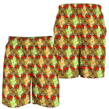 African Classic Print Pattern Mens Shorts-JTAMIGO.COM