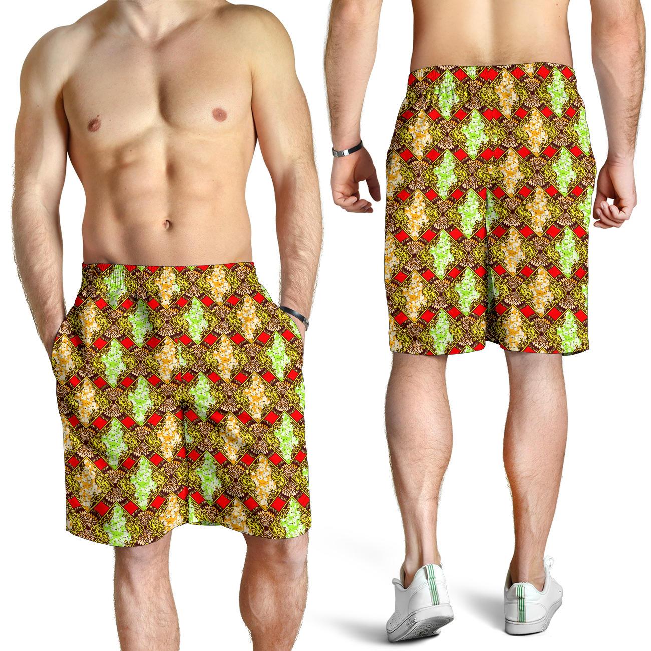 African Classic Print Pattern Mens Shorts-JTAMIGO.COM