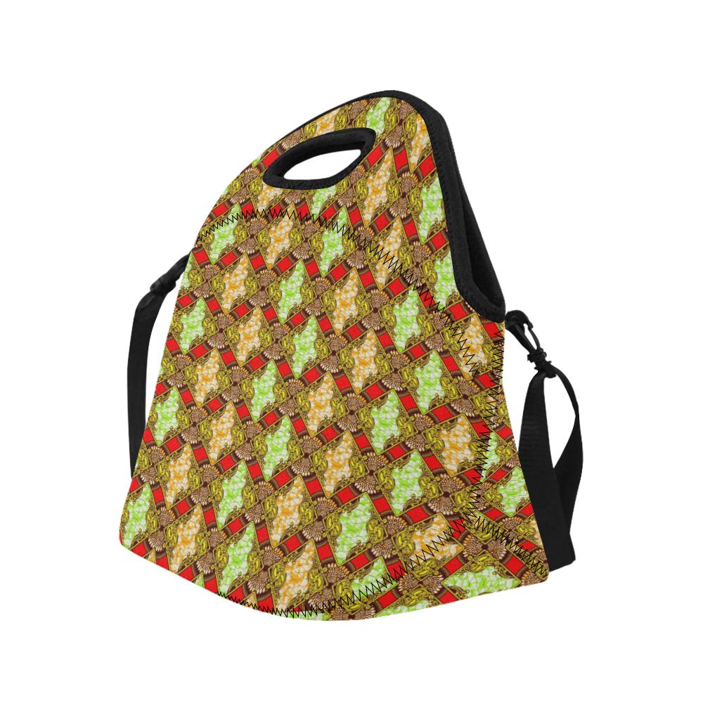 African Classic Print Pattern Neoprene Lunch Bag (Model 1669)(Large)-JTAMIGO.COM