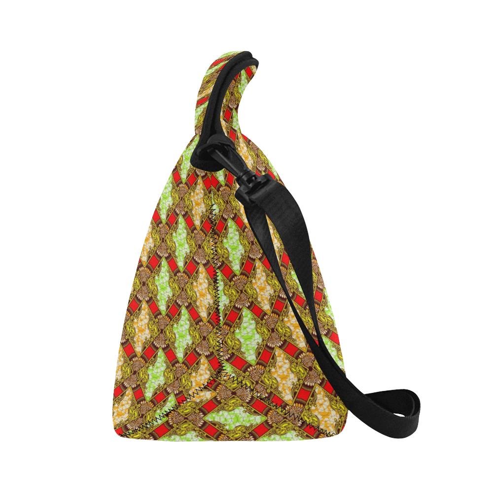 African Classic Print Pattern Neoprene Lunch Bag (Model 1669)(Large)-JTAMIGO.COM