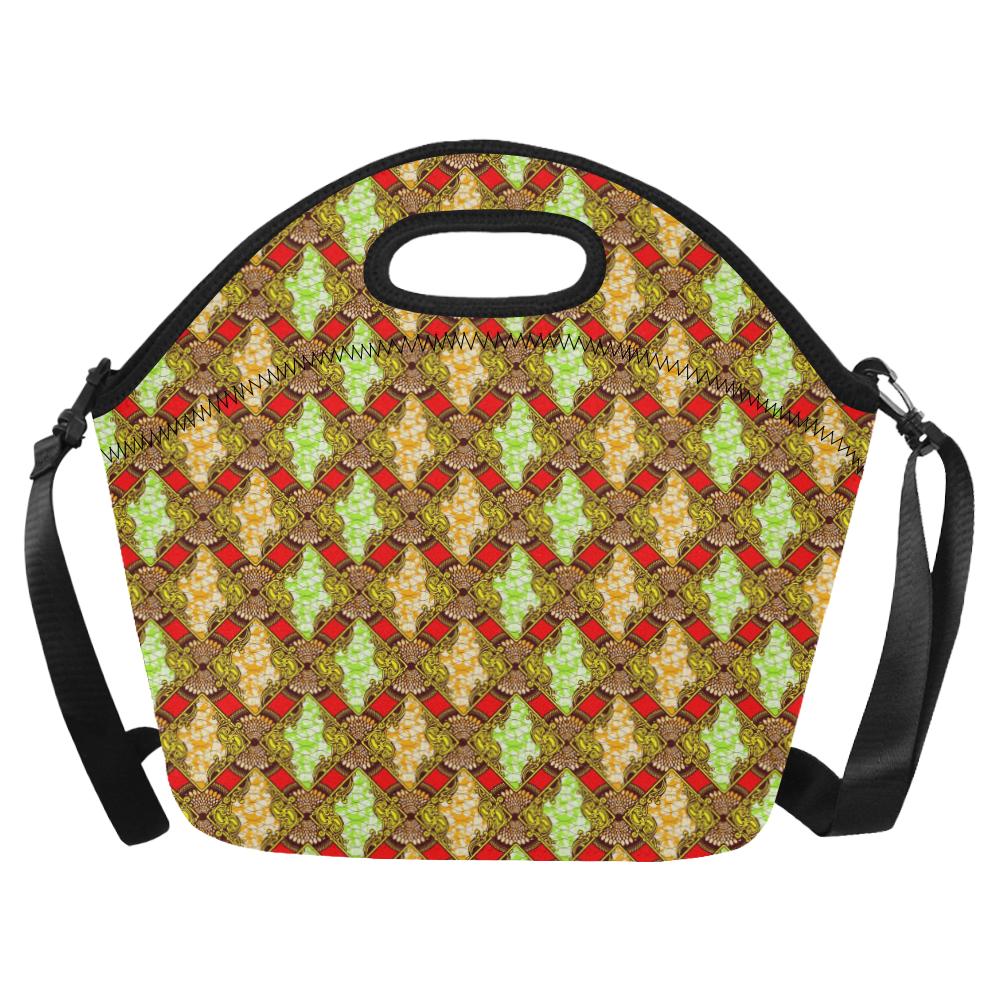 African Classic Print Pattern Neoprene Lunch Bag (Model 1669)(Large)-JTAMIGO.COM