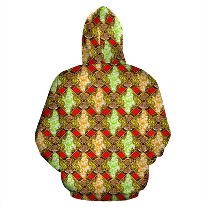 African Classic Print Pattern Pullover Hoodie