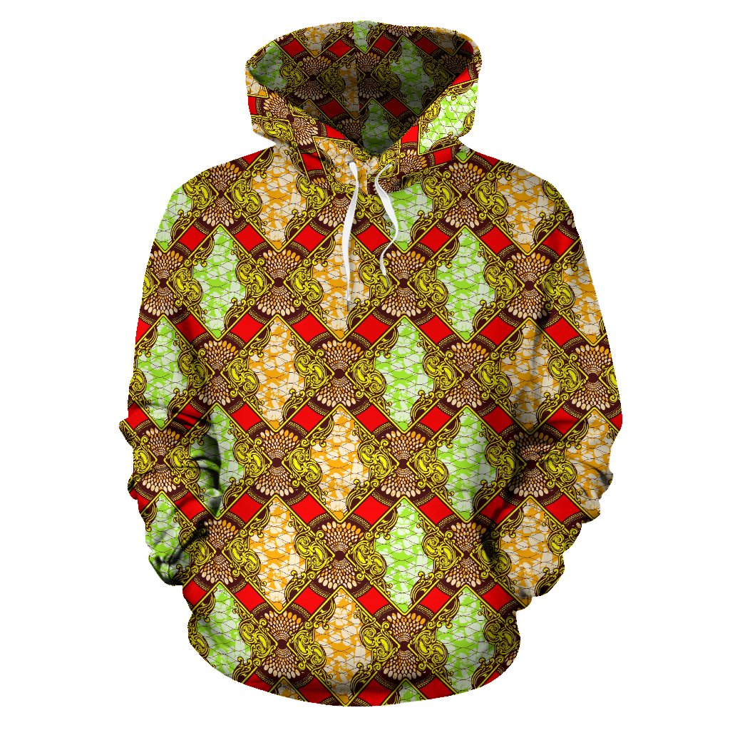 African Classic Print Pattern Pullover Hoodie