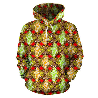 African Classic Print Pattern Pullover Hoodie