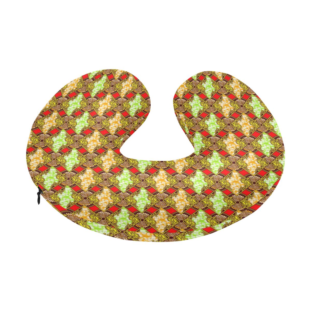 African Classic Print Pattern U-Shaped Travel Neck Pillow-JTAMIGO.COM