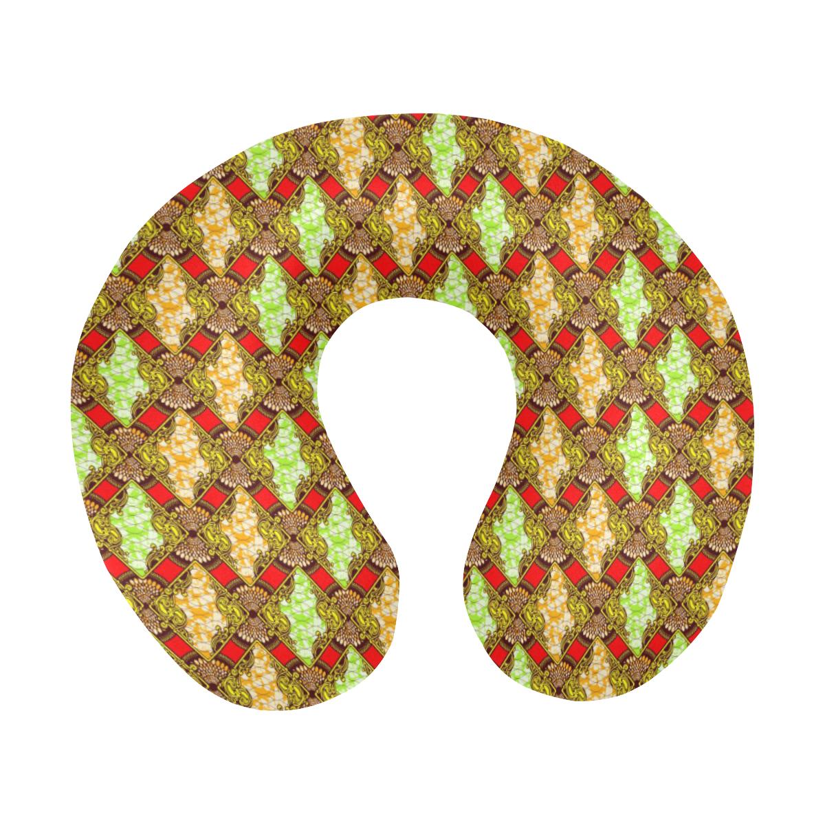 African Classic Print Pattern U-Shaped Travel Neck Pillow-JTAMIGO.COM