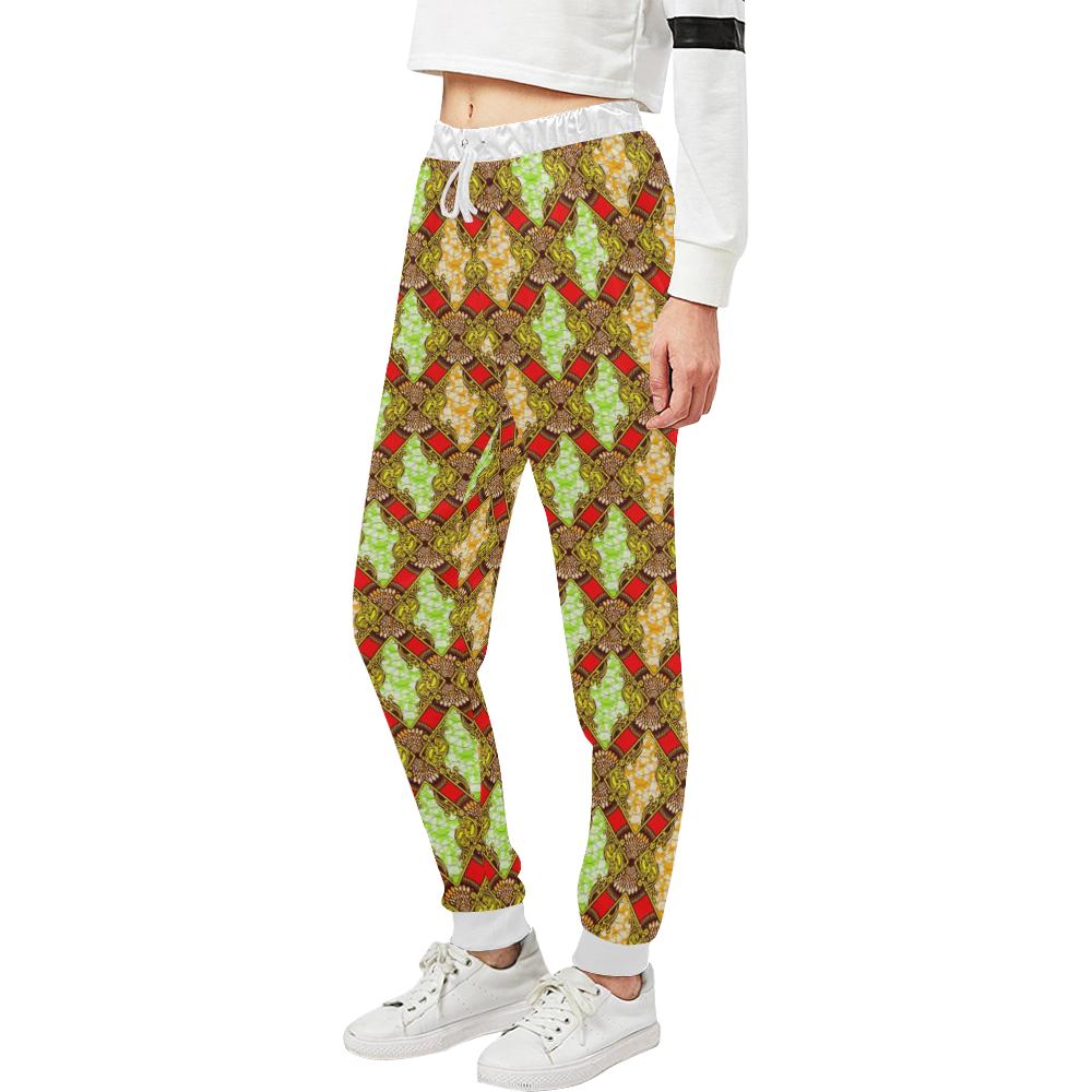 African Classic Print Pattern Unisex Casual Sweatpants (Model L11)-JTAMIGO.COM