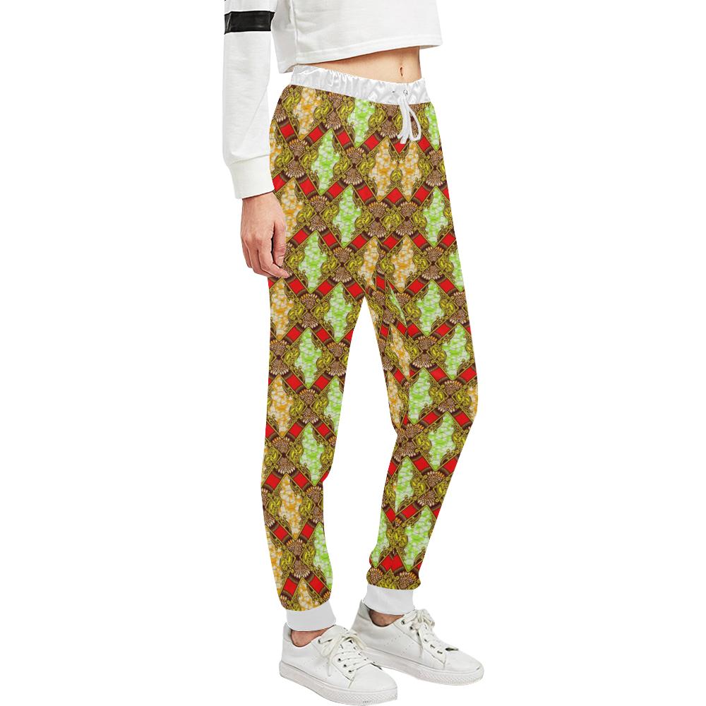 African Classic Print Pattern Unisex Casual Sweatpants (Model L11)-JTAMIGO.COM