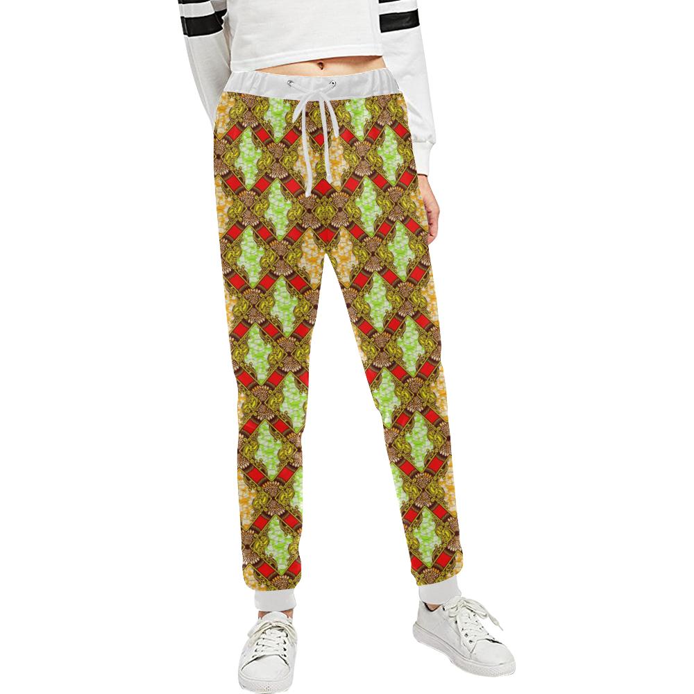 African Classic Print Pattern Unisex Casual Sweatpants (Model L11)-JTAMIGO.COM