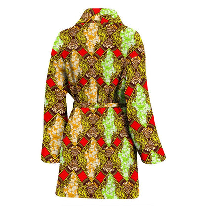 African Classic Print Pattern Women Bath Robe-JTAMIGO.COM