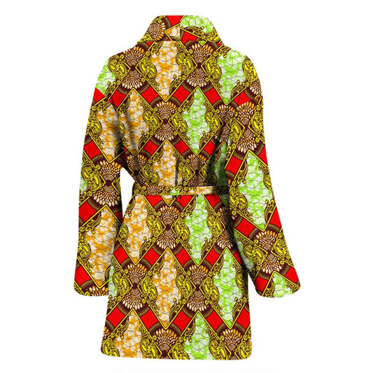 African Classic Print Pattern Women Bath Robe-JTAMIGO.COM