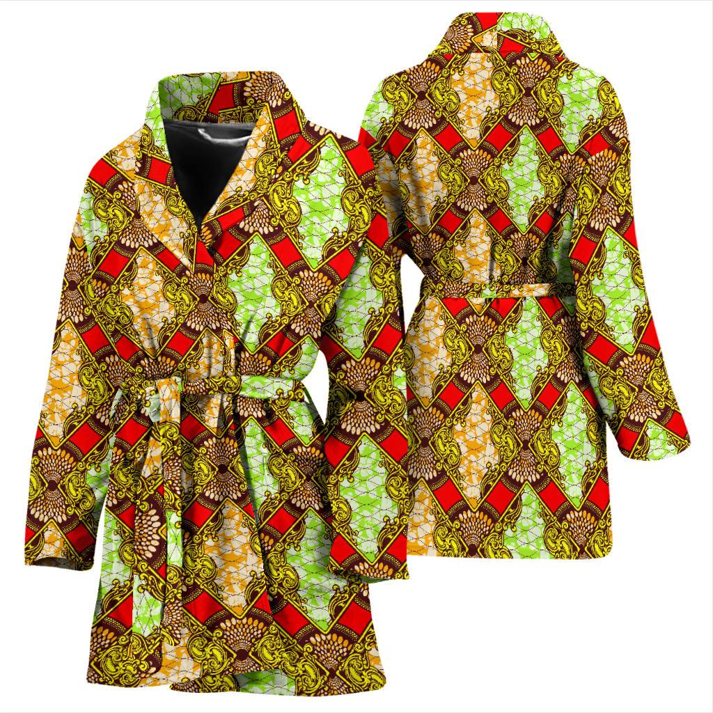 African Classic Print Pattern Women Bath Robe-JTAMIGO.COM
