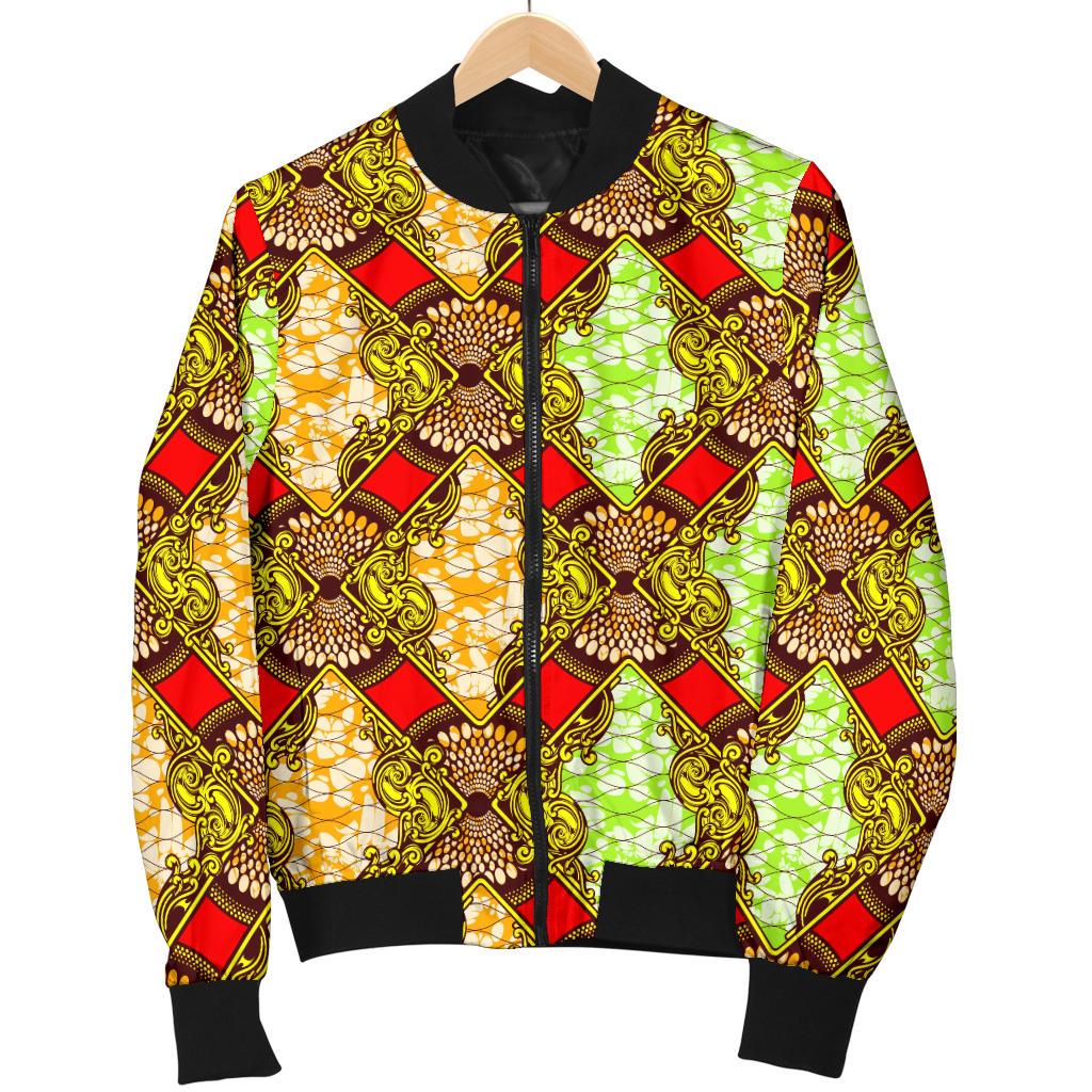 African Classic Print Pattern Women Casual Bomber Jacket