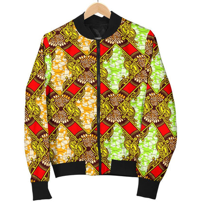 African Classic Print Pattern Women Casual Bomber Jacket