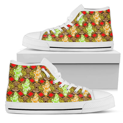 African Classic Print Pattern Women High Top Shoes