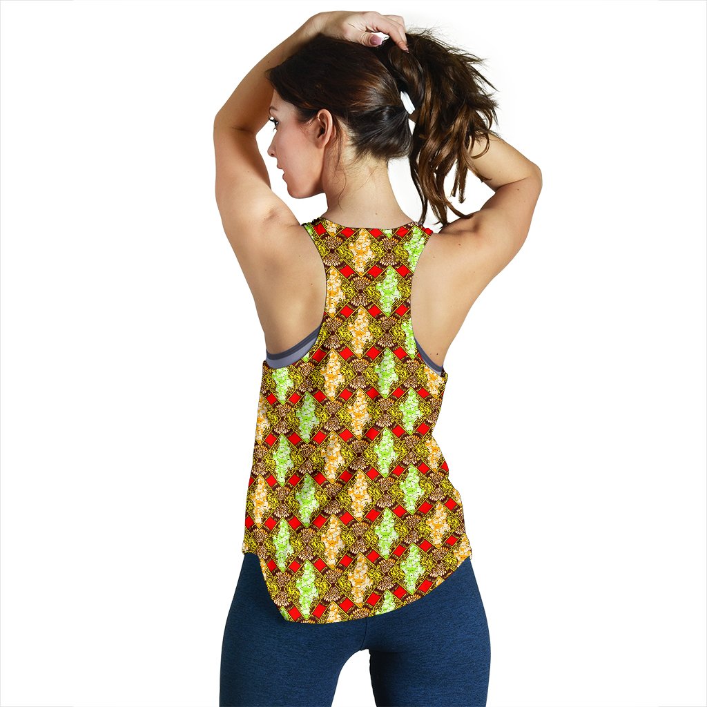 African Classic Print Pattern Women Racerback Tank Top
