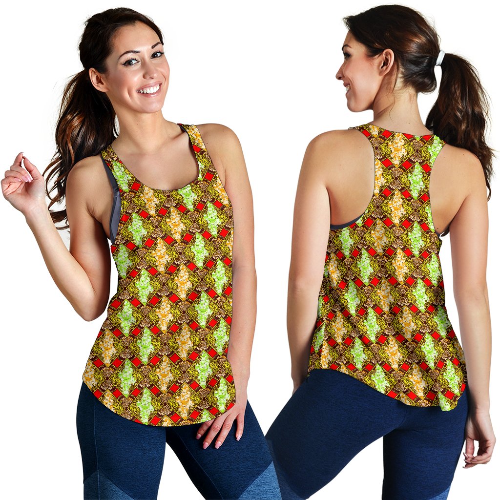 African Classic Print Pattern Women Racerback Tank Top