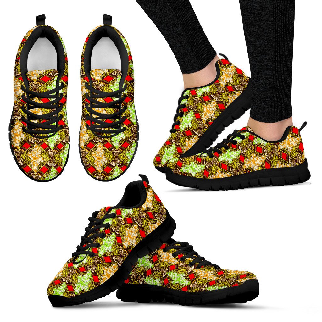 African Classic Print Pattern Women Sneakers Shoes