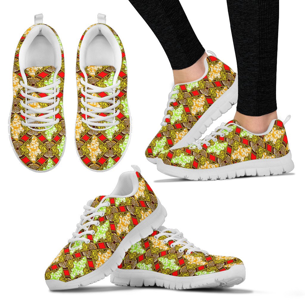 African Classic Print Pattern Women Sneakers Shoes